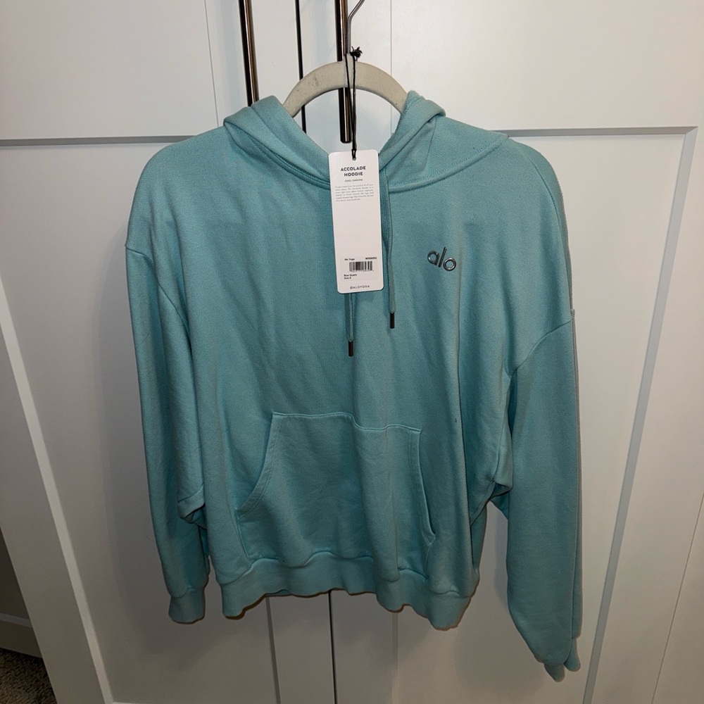 Alo Yoga Accolade Hoodie in Blue Quartz size small